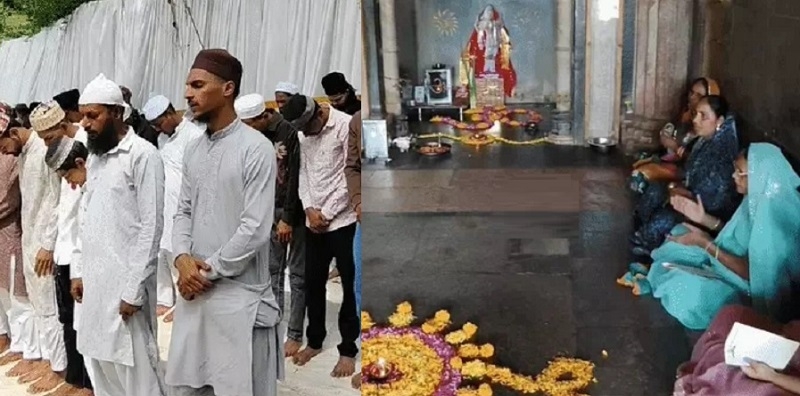 भोजशाला में हनुमान चालीसा और पीछे नमाज