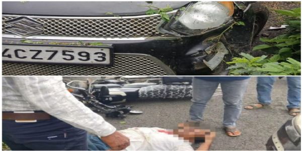 राजगढ़ः तेज रफ्तार कार की टक्कर से बाइक सवार शिक्षक की मौत