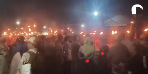 Image of the Torchlight Rally In Manipur Turning Violent Over Census and the NRC Demand. Image of the Torchlight Rally In Manipur Turning Violent Over Census and the NRC Demand.