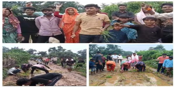 30 साल से सड़क का इंतजार, कीचड़ में धान रोपकर ग्रामीणों ने जताया विरोध; बोले-चल नहीं सकते तो फसल ही उगा लेंगे