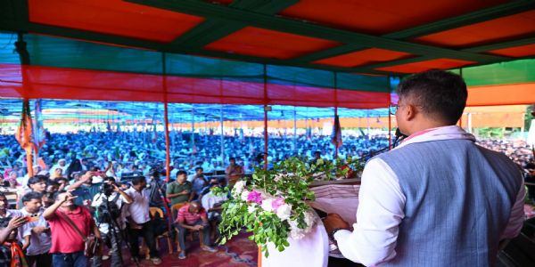 नगांव लोकसभा उपचुनाव : असम के लाहोरीघाट में हुई भाजपा की पहली चुनावी सभा