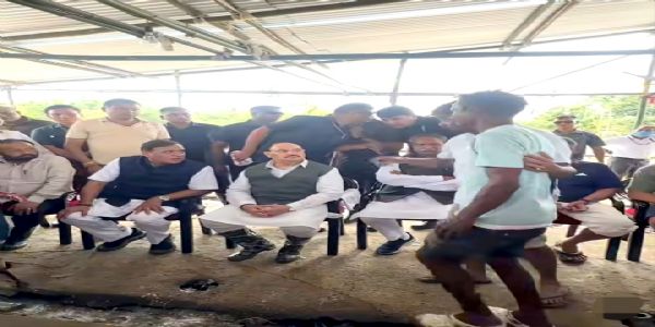 Union Health and Family Welfare Minister JP Nadda with Assam CM Dr Himanta Biswa Sarma In Flood Affected Areas of Assam.on Wednesday Union Health and Family Welfare Minister JP Nadda with Assam CM Dr Himanta Biswa Sarma In Flood Affected Areas of Assam.on Wednesday