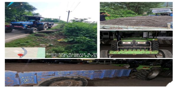 बिलावर में अवैध खनन पर बड़ी कार्रवाई, 4 ट्रैक्टर-ट्रॉली जब्त