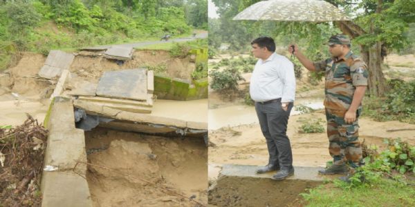 कोरबा : बारिश, कीचड़ और टूटे पुल के बीच कलेक्टर पहुंचे सुदूर गांव, क्षतिग्रस्त पुल-पुलियों का किया निरीक्षण