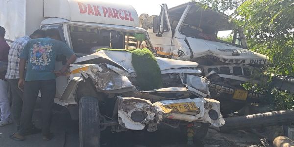 चार गाड़ियों की भिड़ंत में चार घायल
