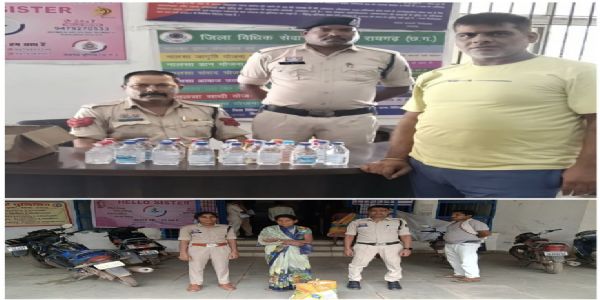 अवैध शराब के साथ एक महिला व ढाबा के बाहर शराब बिक्री करते एक आरोपित गिरफ्तार