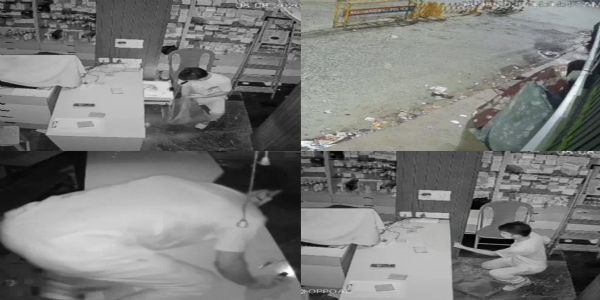 गांधी चौक पर शातिराना चोरी, छह चोरों ने दो मिनट में उड़ाए 60 हजार
