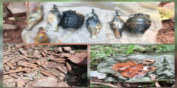 छत्तीसगढ़ के बीजापुर में नक्सली डंप से ग्रेनेड, तीर बम, बीजीएल कलपुर्जे बरामद