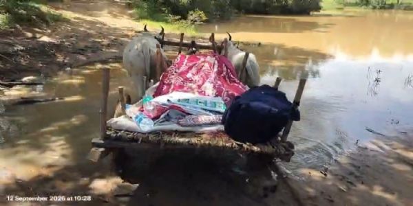शहडोल : नागपुर से आया शव, कीचड़ भरे रास्ते के कारण बैलगाड़ी से ले जाना पड़ा घर