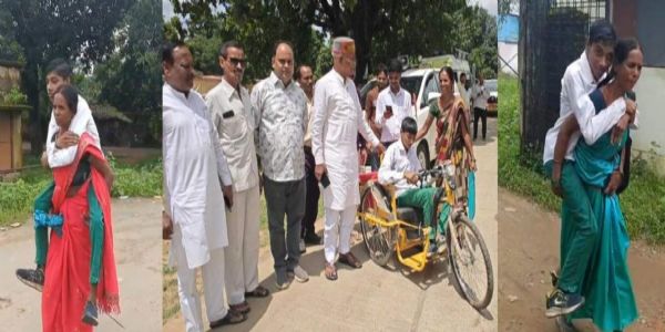 शहडोल:  हिन्दुस्थान समाचार की खबर का असर, मां के ममता की जीत, दिव्यांग छात्र को मिला ई-रिक्शा