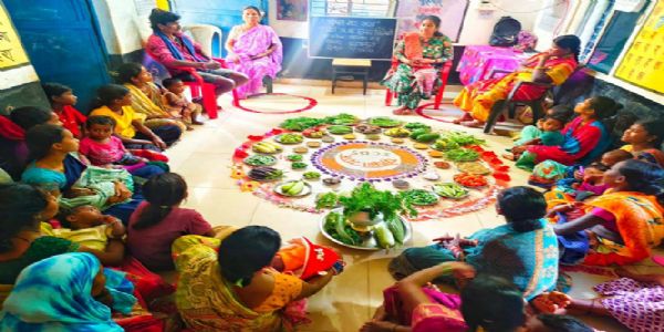 आंगनबाड़ी केंद्रों में सजी ‘सुपोषण चाैपाल’, गोद भराई से दिया सेहत का संदेश