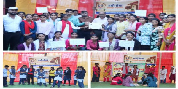 बीजापुर के विद्यार्थियों ने नमो-सेवा अनकही कहानियां में केंद्र सरकार की योजनाओं का किया मंचन