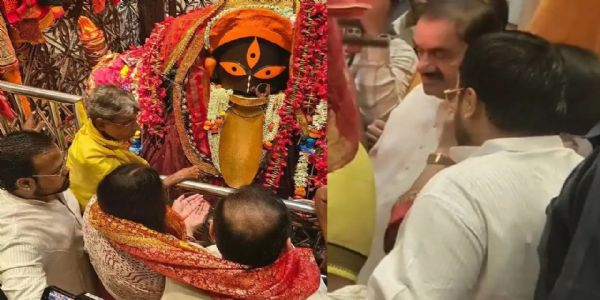 कालीघाट मंदिर में पूजा अर्चना करते गौतम अडानी कालीघाट मंदिर में पूजा अर्चना करते गौतम अडानी