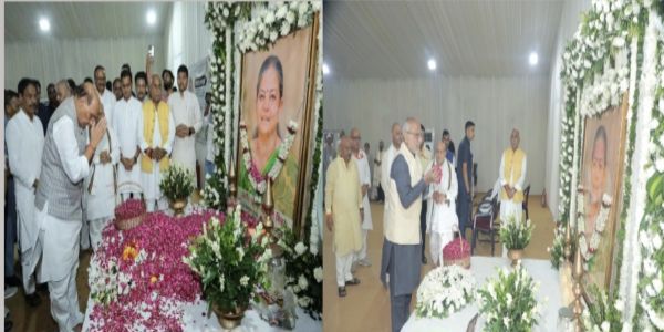 भाजपा के वरिष्ठ नेता कलराज की स्वर्गीय पत्नी सत्यवती मिश्रा को नेताओं ने दी श्रद्धांजलि
