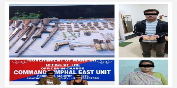 मणिपुर में हथियार और विस्फोटक बरामद, चार कैडर गिरफ्तार