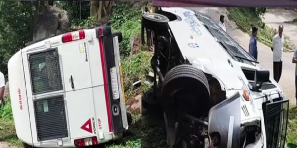 तमिलनाडु के सेलम में पुलिस वाहन पलटा, 18 जवान घायल