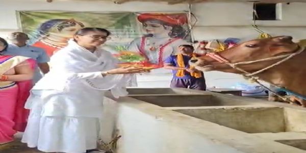 साध्वी गोपिका महाराज ने जन्मदिन पर की गौसेवा