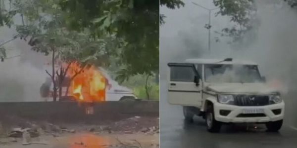सुकमा पुलिस के वाहन में लगी आग, जलकर हुआ खाक; जनहानि नहीं