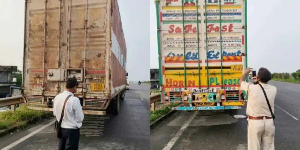 रांची में हाईवे किनारे खड़े भारी वाहनों पर पुलिस की कार्रवाई, वसूला जुर्माना