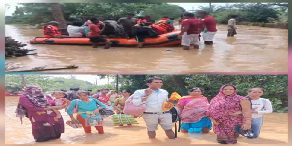 बस्तर से बाढ़ आपदा प्रबंधन दल ने 130 प्रभावितों का किया रेस्क्यू