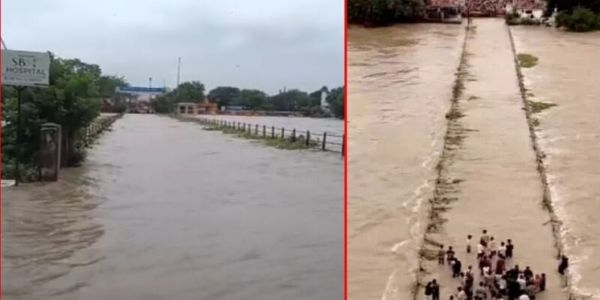 लगातार बारिश से कई रास्ते बंद, घरों में घुसा पानी