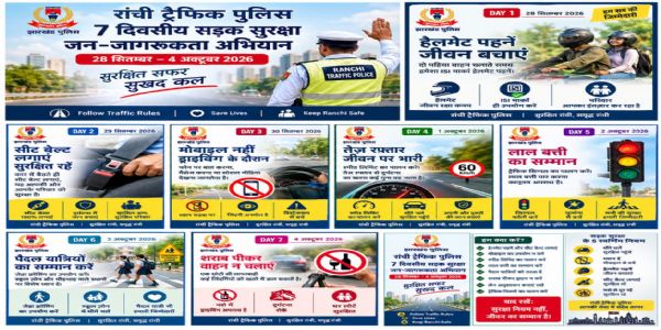 ट्रैफिक पुलिस की सड़क सुरक्षा जन-जागरूकता अभियान 28 से