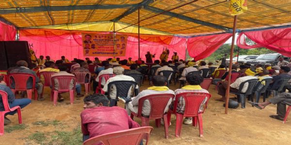 अनूपपुर: अडानी पावर प्लांट पर गोंगपा का धरना, कंपनी ने 15 दिनों का दिया आश्वासन