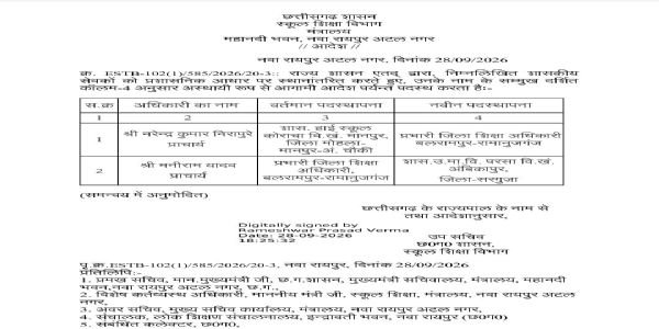करोड़ों की अनियमितता मामले में बलरामपुर डीईओ मनीराम यादव का स्थानांतरण