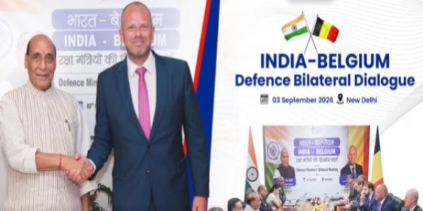 बेल्जियम के रक्षा एवं विदेश व्यापार मंत्री थियो फ्रैंकन के साथ रक्षा मंत्री राजनाथ सिंह प्रतिनिधिमंडल स्तर वार्ता के बाद । बेल्जियम के रक्षा एवं विदेश व्यापार मंत्री थियो फ्रैंकन के साथ रक्षा मंत्री राजनाथ सिंह प्रतिनिधिमंडल स्तर वार्ता के बाद ।