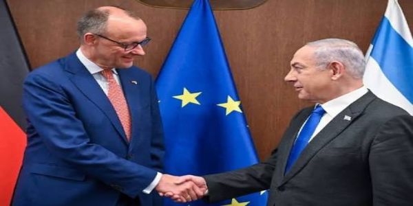 जर्मन चांसलर फ्रेडरिक मर्ज़ और इज़राइली प्रधानमंत्री बेंजामिन नेतन्याहू (फाइल फाेटाे) जर्मन चांसलर फ्रेडरिक मर्ज़ और इज़राइली प्रधानमंत्री बेंजामिन नेतन्याहू (फाइल फाेटाे)