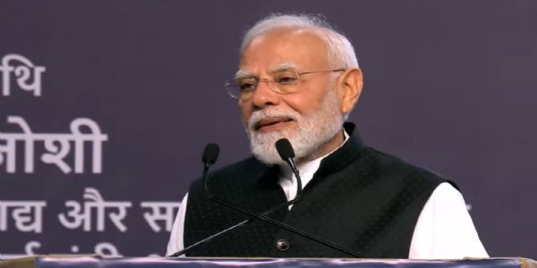 प्रधानमंत्री नरेन्द्र मोदी शनिवार को श्री राम कॉलेज ऑफ कॉमर्स (एसआरसीसी) के शताब्दी समारोह को संबोधित करते हुए