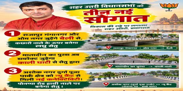 प्रयागराज : शहर उत्तरी के विकास को मिली एक साथ तीन बड़ी सौगात
